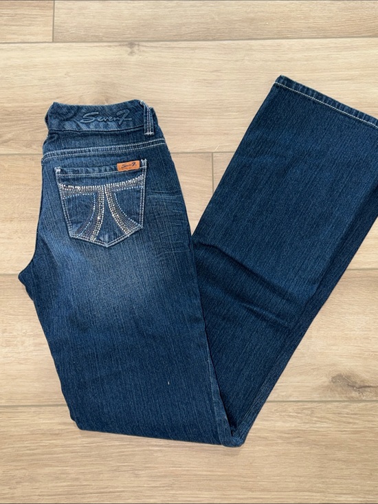 Seven7 Denim - Y2K vintage Seven7 Women's Dark Indigo Bootcut Jeans w/ Embellished Back Pockets
